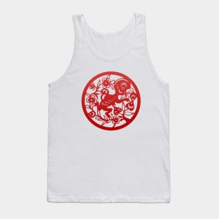 Chinese Zodiac Monkey in Red Tank Top